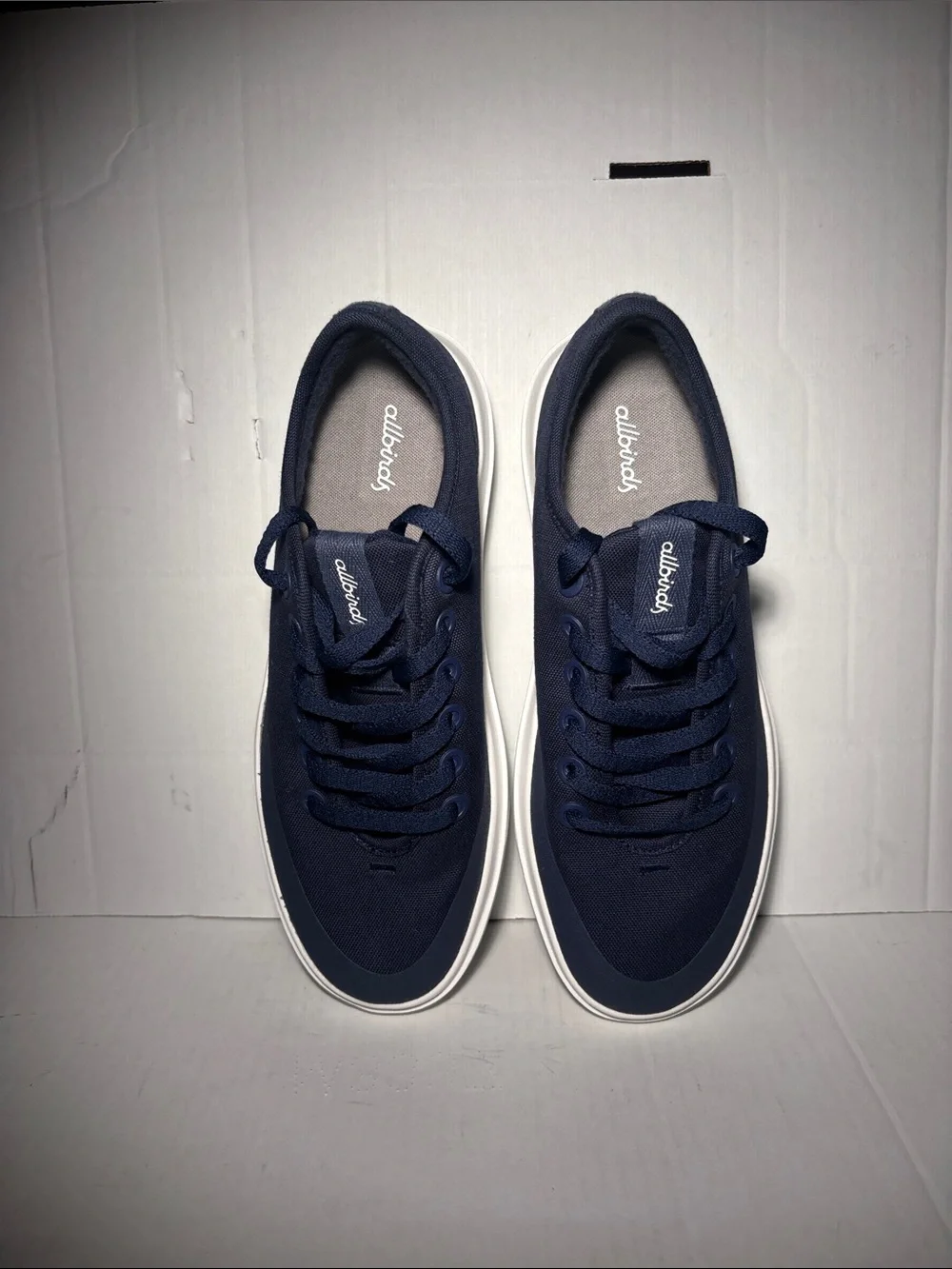 Allbirds Women’s Navy Low-Top Knit Sneakers with White Sole